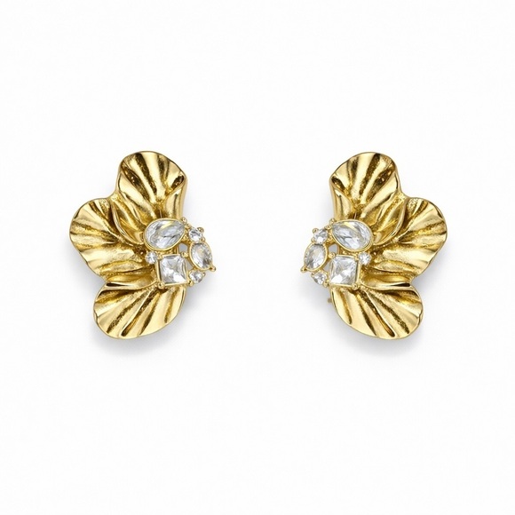 Anthropologie Jewelry - ⚜️ Gold Floral Earrings